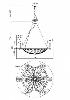 Подвесная люстра Maytoni Pantheon H021PL-06CH в Югорске - yugorsk.mebel24.online | фото 5