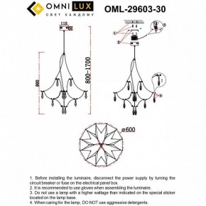 Подвесная люстра Omnilux Perelli OML-29603-30 в Югорске - yugorsk.mebel24.online | фото 10