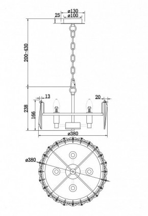 Подвесной светильник Maytoni Puntes MOD043PL-04G в Югорске - yugorsk.mebel24.online | фото 4