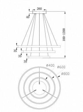 Подвесной светильник Maytoni Rim MOD058PL-L100BS4K в Югорске - yugorsk.mebel24.online | фото 6