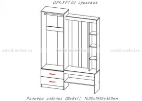 КРИТ-3 Прихожая (Анкор темный/Анкор белый) в Югорске - yugorsk.mebel24.online | фото 2