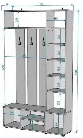 Прихожая с зеркалом V19_M в Югорске - yugorsk.mebel24.online | фото 2