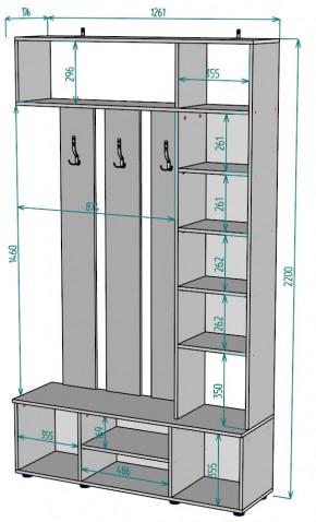 Прихожая с зеркалом V20_M в Югорске - yugorsk.mebel24.online | фото 2