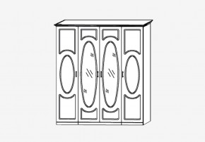 Прованс-2 Шкаф 4-х дверный с 2 зеркалами (Бежевый/Текстура белая платиной золото) в Югорске - yugorsk.mebel24.online | фото 2