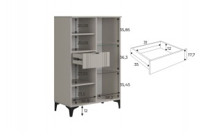 РИЧ Комод 2 со стеклом в Югорске - yugorsk.mebel24.online | фото 3