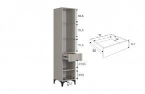 РИЧ Шкаф однодверный со стеклом в Югорске - yugorsk.mebel24.online | фото 3