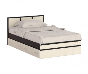 Сакура Кровать с ящиками 1200, цвет венге/дуб лоредо, ШхГхВ 123,5х203,5х80 см., сп.м. 1200х2000 мм., без матраса, основание есть, универсальная сборка в Югорске - yugorsk.mebel24.online | фото 4