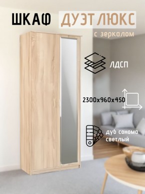 Шкаф 2-х створчатый Дуэт Люкс с зеркалом в Югорске - yugorsk.mebel24.online | фото 7