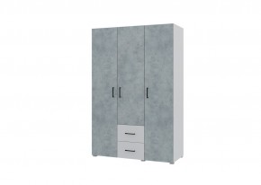 Шкаф 3-х створчатый с ящиками VICTOR (Белый-Бетон) в Югорске - yugorsk.mebel24.online | фото