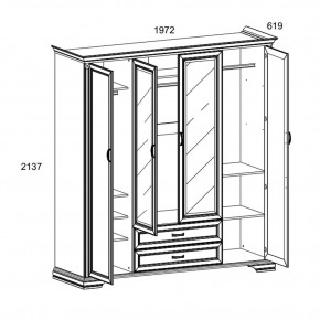 Шкаф 4D2S Z , MONAKO, цвет Сосна винтаж в Югорске - yugorsk.mebel24.online | фото 1