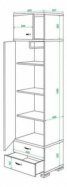 Шкаф платяной Домино КС-10 в Югорске - yugorsk.mebel24.online | фото 3