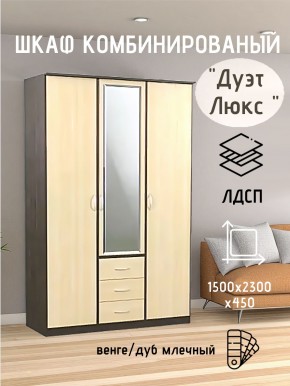 Шкаф комбинированный Дуэт Люкс с зеркалом в Югорске - yugorsk.mebel24.online | фото 3