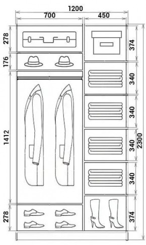 Шкаф-купе ХИТ 23-12-55 (620) в Югорске - yugorsk.mebel24.online | фото 2