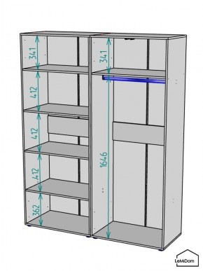 Шкаф Linnea MHR-4PO-1 2050х1600х510 (Белый-М 11.1.2) в Югорске - yugorsk.mebel24.online | фото 3