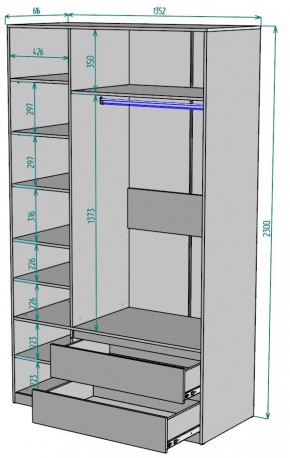 Шкаф Мальта H216 в Югорске - yugorsk.mebel24.online | фото 2