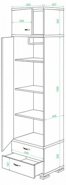 Шкаф платяной КС-10 в Югорске - yugorsk.mebel24.online | фото 2