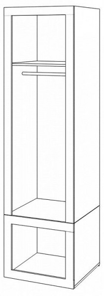 Шкаф платяной Toivo ТОЙ ШК 60/60 Д в Югорске - yugorsk.mebel24.online | фото 2