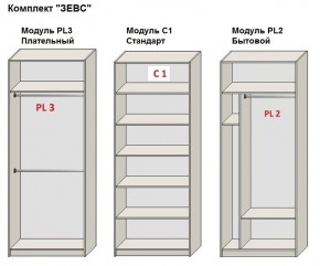 Шкаф распашной серия «ЗЕВС» (PL3/С1/PL2) в Югорске - yugorsk.mebel24.online | фото 2