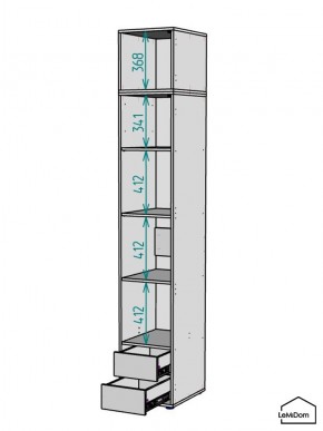 Шкаф с антресолью Linnea MHR-1A-4 2450х400х510 (Белый-М 11.1.2) в Югорске - yugorsk.mebel24.online | фото 3