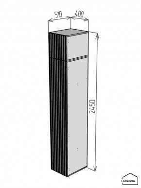 Шкаф с антресолью Linnea MHR-1A-4 2450х400х510 (Графит-М 11.1.25) в Югорске - yugorsk.mebel24.online | фото 2