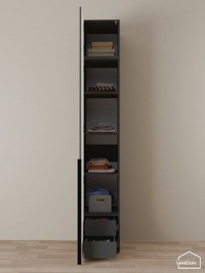 Шкаф с антресолью Linnea MHR-1A-4 2450х400х510 (Графит-М 11.1.25) в Югорске - yugorsk.mebel24.online | фото 4