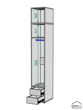 Шкаф с антресолью Linnea MHR-1POA-3 2450х400х510 (Белый-М 11.1.2) в Югорске - yugorsk.mebel24.online | фото 3