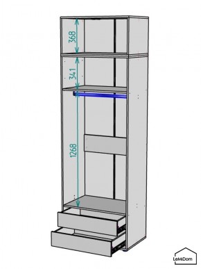 Шкаф с антресолью Linnea MHR-2A-3 2450х800х510 (Белый-М 11.1.2) в Югорске - yugorsk.mebel24.online | фото 3