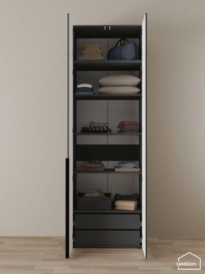 Шкаф с антресолью Linnea MHR-2A-3 2450х800х510 (Графит-М 11.1.25) в Югорске - yugorsk.mebel24.online | фото 5