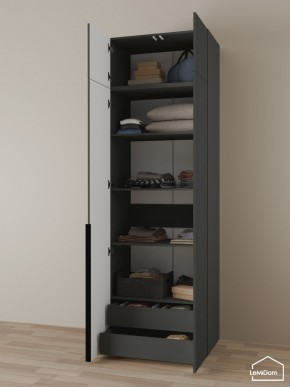 Шкаф с антресолью Linnea MHR-2A-3 2450х800х510 (Графит-М 11.1.25) в Югорске - yugorsk.mebel24.online | фото 6