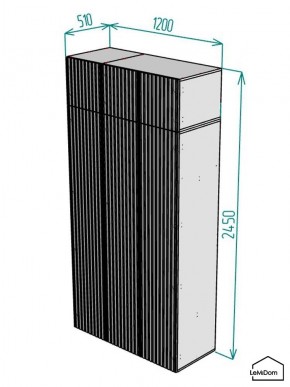 Шкаф с антресолью Linnea MHR-3POA-1 2450х1200х510 (Белый-М 11.1.1) в Югорске - yugorsk.mebel24.online | фото 2