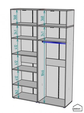 Шкаф с антресолью Linnea MHR-4A-1 2450х1600х510 (ДВ-М 11.1.25) в Югорске - yugorsk.mebel24.online | фото 3