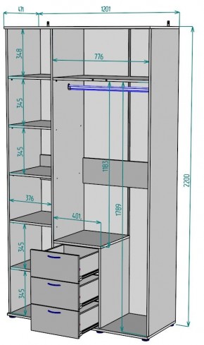 Шкаф с зеркалом Ольга H57_M в Югорске - yugorsk.mebel24.online | фото 2