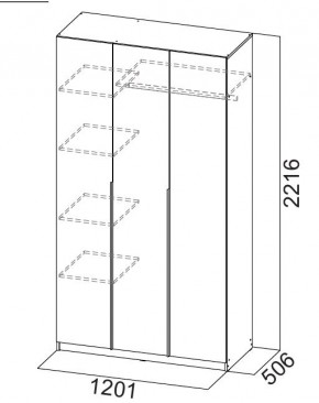 Шкаф ШК-5 (1200) Графит серый в Югорске - yugorsk.mebel24.online | фото 2