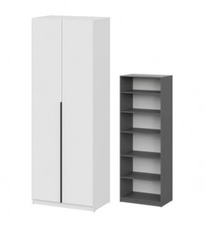 Шкаф ШК-5 + 4 полки (800) Белый текстурный в Югорске - yugorsk.mebel24.online | фото 2