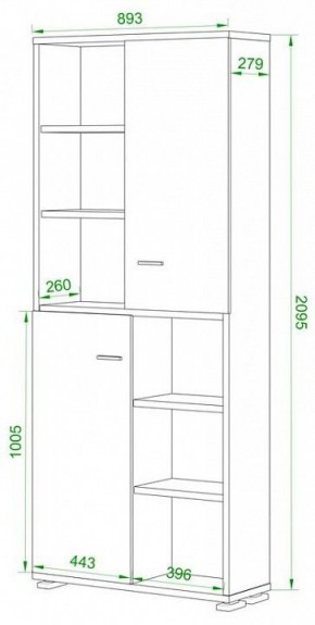 Шкаф-витрина Домино ПУ-30-2-ФС в Югорске - yugorsk.mebel24.online | фото 2