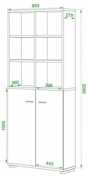 Шкаф-витрина Домино ПУ-30-4-ФС в Югорске - yugorsk.mebel24.online | фото 2