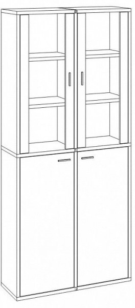 Шкаф-витрина Домино СУ(ш2в2)+2ФС+2ФГ в Югорске - yugorsk.mebel24.online | фото 3