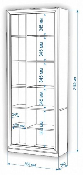 Шкаф-витрина Нобиле ШВтВ-ФСД-БЯН в Югорске - yugorsk.mebel24.online | фото 3