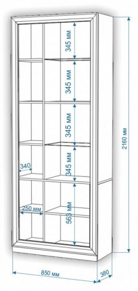 Шкаф-витрина Нобиле ШВтВ-ФСД-ФГК в Югорске - yugorsk.mebel24.online | фото 3