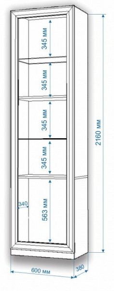 Шкаф-витрина Нобиле ВтВ-ФСД-БЯН в Югорске - yugorsk.mebel24.online | фото 2