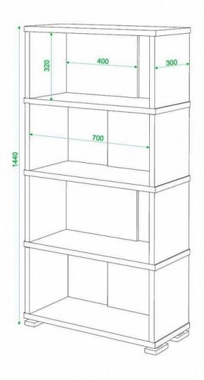 Стеллаж книжный Домино нельсон СБ-10_4 в Югорске - yugorsk.mebel24.online | фото 2