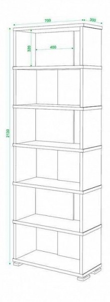 Стеллаж книжный Домино СБ-10_6 в Югорске - yugorsk.mebel24.online | фото 2