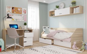 Стол 1200/3 ящика АНТАЛИЯ (Сонома/Белый софт) в Югорске - yugorsk.mebel24.online | фото 2