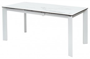 Стол CORNER 120 MATTE STATUARIO Белый мрамор матовый керамика, стекло/ белый каркас, ®DISAUR в Югорске - yugorsk.mebel24.online | фото 1