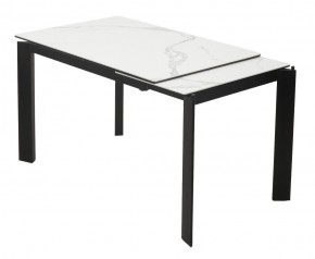 Стол CORNER 120 MATTE STATUARIO Белый мрамор матовый керамика, стекло/ черный каркас, ®DISAUR в Югорске - yugorsk.mebel24.online | фото 3