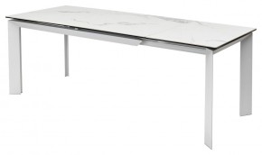Стол CREMONA 140 HIGH GLOSS STATUARIO Белый мрамор глянцевый, керамика/ белый каркас, ®DISAUR в Югорске - yugorsk.mebel24.online | фото 4