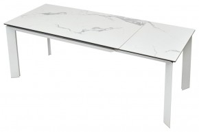 Стол CREMONA 140 HIGH GLOSS STATUARIO Белый мрамор глянцевый, керамика/ белый каркас, ®DISAUR в Югорске - yugorsk.mebel24.online | фото 5