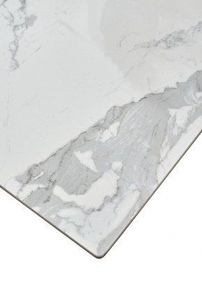 Стол CREMONA 140 HIGH GLOSS STATUARIO Белый мрамор глянцевый, керамика/ белый каркас, ®DISAUR в Югорске - yugorsk.mebel24.online | фото 6