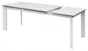 Стол CREMONA 140 HIGH GLOSS STATUARIO Белый мрамор глянцевый, керамика/ белый каркас, ®DISAUR в Югорске - yugorsk.mebel24.online | фото 8