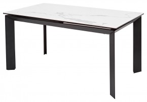 Стол CREMONA 140 MATTE STATUARIO Белый мрамор матовый, керамика/ черный каркас, ®DISAUR в Югорске - yugorsk.mebel24.online | фото 1